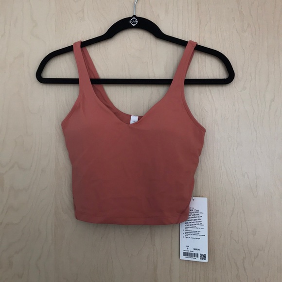NWT Lululemon Align Arise Tank Coral crop top Nulu - Picture 4 of 8